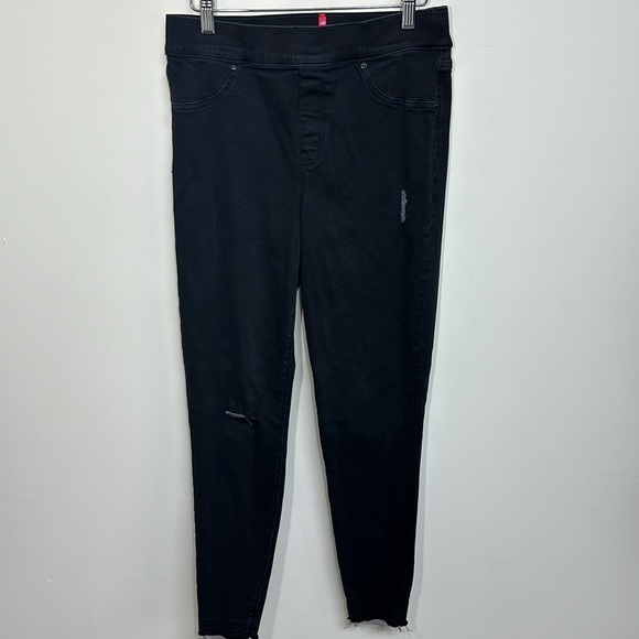 Spanx‎ Vintage Distressed Ankle Skinny Jeans Black Large - Picture 2 of 6